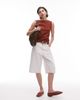 Arket ARKET jersey boat neck tank top in rust red - 3