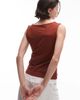 Arket ARKET jersey boat neck tank top in rust red - 4
