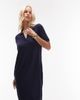 Arket ARKET jersey ribbed midi polo dress in navy - 2