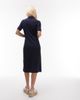 Arket ARKET jersey ribbed midi polo dress in navy - 3