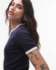 Arket ARKET jersey ribbed t-shirt in navy blue with contrast binding - 2