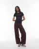 Arket ARKET jersey ribbed t-shirt in navy blue with contrast binding - 3
