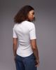 Arket ARKET jersey ribbed T-shirt top with scoop neck in white - 4