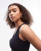 Arket ARKET jersey ribbed tank top with scoop neck in dark navy - 3