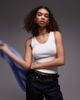 Arket ARKET jersey ribbed tank top with scoop neck in white - 1