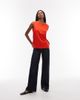 Arket ARKET jersey t-shirt top with cap sleeves in red - 2