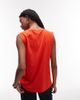 Arket ARKET jersey t-shirt top with cap sleeves in red - 3