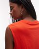 Arket ARKET jersey t-shirt top with cap sleeves in red - 4