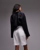 Arket ARKET linen bermuda shorts with tailored waistband in white - 3