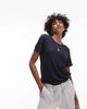 Arket ARKET linen blend relaxed T-shirt in dark blue-Navy - 1