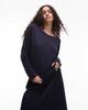 Arket ARKET linen blend relaxed top with seamed long sleeves in navy blue - 1