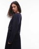 Arket ARKET linen blend relaxed top with seamed long sleeves in navy blue - 3