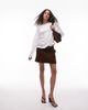Arket ARKET linen blend relaxed top with seamed long sleeves in white - 4