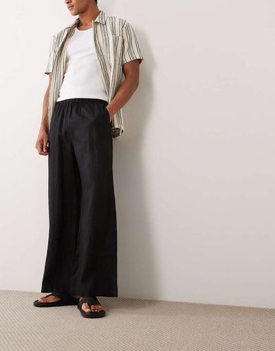Arket ARKET linen look pants in black