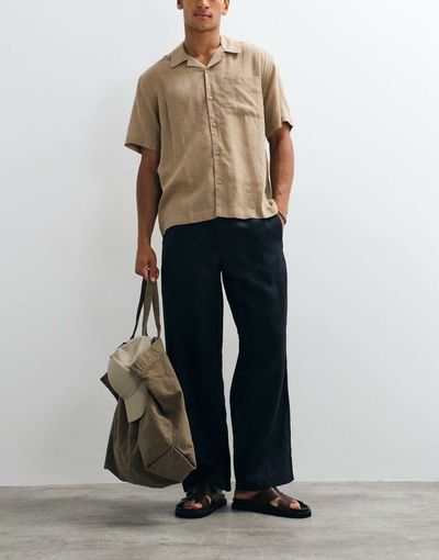 Arket ARKET linen look pants in navy blue
