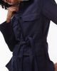 Arket ARKET linen mix shacket in rinse wash indigo with contrast thread front patch pockets-Blue - 4