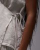 Arket ARKET linen sleeveless shirt with tie wrap front in beige-Neutral - 3