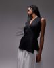 Arket ARKET linen sleeveless shirt with tie wrap front in black - 1