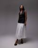 Arket ARKET linen sleeveless shirt with tie wrap front in black - 2