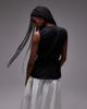Arket ARKET linen sleeveless shirt with tie wrap front in black - 4