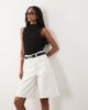 Arket ARKET loose fit denim shorts in white - 1
