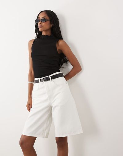 Arket ARKET loose fit denim shorts in white
