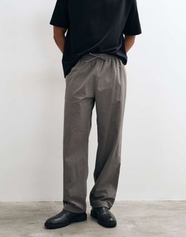 Arket ARKET loose fit pull on pants in mid gray-Brown