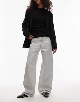 Arket ARKET Lupine high rise wide leg jeans in bleached off white-Blue