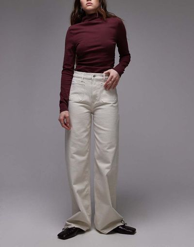 Arket ARKET Lupine high rise wide leg jeans in winter white