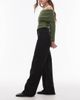 Arket ARKET Lupine stretch cotton high rise wide leg jeans in black - 2