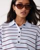 Arket ARKET merino polo sweater in blue striped print-White - 2