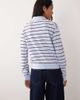 Arket ARKET merino polo sweater in blue striped print-White - 3