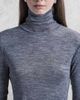 Arket ARKET merino wool knit semi sheer turtleneck top in gray - 4