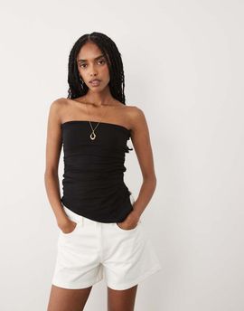 Arket ARKET mid waist five-pocket denim shorts in white