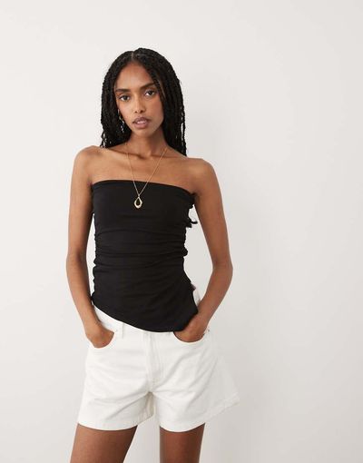 Arket ARKET mid waist five-pocket denim shorts in white