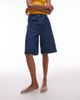Arket ARKET mid waist five-pocket loose denim twill shorts in mid wash blue - 2