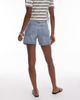 Arket ARKET mid waist five-pocket rigid denim twill shorts in midwash blue - 3