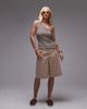 Arket ARKET mid waist five pocket loose denim twill shorts in sand-Neutral - 1