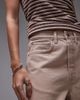 Arket ARKET mid waist five pocket loose denim twill shorts in sand-Neutral - 3