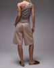 Arket ARKET mid waist five pocket loose denim twill shorts in sand-Neutral - 4