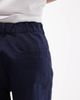 Arket ARKET mid waist linen chino shorts in navy - 4