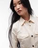 Arket ARKET mini shirt dress with front patch pockets in stone-Neutral - 2