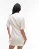 Arket ARKET mini shirt dress with front patch pockets in stone-Neutral - 4