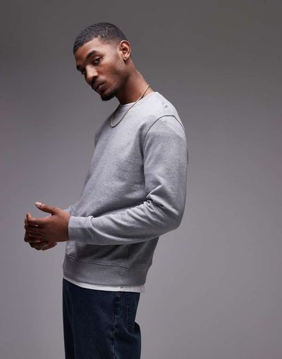 Arket ARKET minimal jersey sweatshirt with crew neck in gray