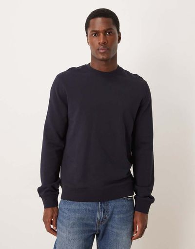 Arket ARKET minimal jersey sweatshirt with crew neck in navy