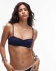 Arket ARKET mix & match bandeau style bikini top in dark blue - 1