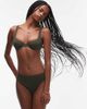 Arket ARKET mix & match crinkle bubble bikini bottom in dark green - 1