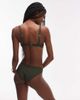 Arket ARKET mix & match crinkle bubble bikini bottom in dark green - 2