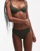 Arket ARKET mix & match crinkle bubble bikini bottom in dark green - 3