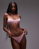 Arket ARKET mix & match crinkle bubble bikini bottom in pink - 1